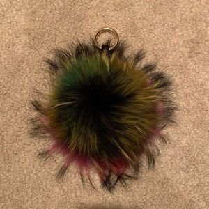 Dyed Fox Fur Ball Keychain or Bag Charm